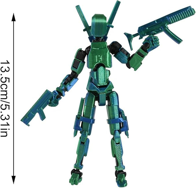 T13 Action Figure (Assembly Completed) Titan 13 Dummy 13 Action Figure Robot 13 Figure 3D Printed Articulated Multi-Jointed Movable Robot Model (2 Pack-H)