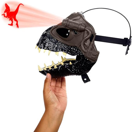 Mattel Jurassic World Indoraptor Dinosaur Mask with Tracking Gear, Light and Sound for Costumed Role Play