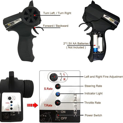 Remote Control Car for HJ110 1:10 Drift Pickup 2.4G RC Racing Truck Drift 2WD Vehicle with 2 Rechargerable Batteries Hobby Toys Model for Kids Boys Girls Adults