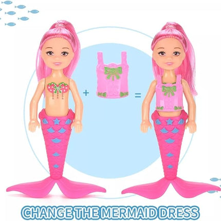 12 Pack Mermaid Dolls Pretend Playset - 6" Mini Figures Toy Bundle Set with Removable Accessories - Ideal for Kids, Girls, Party Favors and Imaginative Playtime