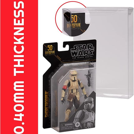 EVORETRO Action Figure Display Case for Star Wars 6-Inch Black Series – Carded Archive 50th PET Box Protector 0.40MM – Clear Plastic Protective Case – Pack of 10 – Keep Collectibles Mint