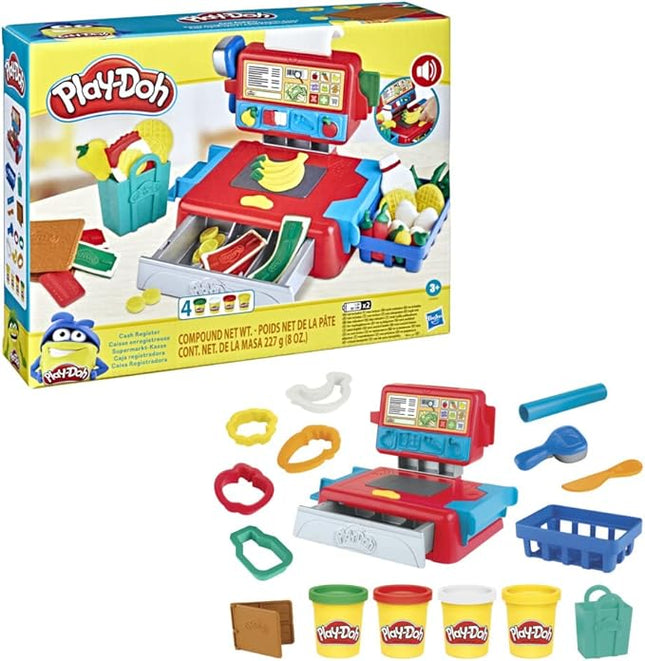 Play-Doh Cash Register Toy for Kids 3 Years and Up with Fun Sounds, Play Food Accessories, and 4 Non-Toxic Colors