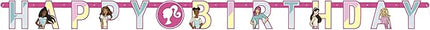 Unique Barbie Happy Birthday Jointed Banner, 6.5" - 1 Count | For Kids Birthdays & Events