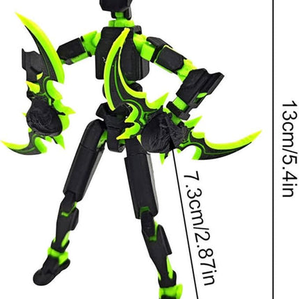 T13 Action Figure (Assembly Completed) Titan 13 Dummy 13 Action Figure Robot 13 Figure 3D Printed Articulated Multi-Jointed Movable Robot Model (2 Pack-C)