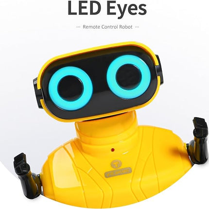GILOBABY Remote Control Robot Toy for Kids 3-5 Years, Flashing LED Eyes, Dancing and Flexible Moves, Auto Demo Mode, Gift for Girls (Yellow)