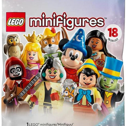 LEGO 71038 Disney Edition Minifigures 100, 1 of 18 Characters to Collect, Mickey Apprentice Sorcerer, Stitch, Mulan and More (Random Picked Unit)