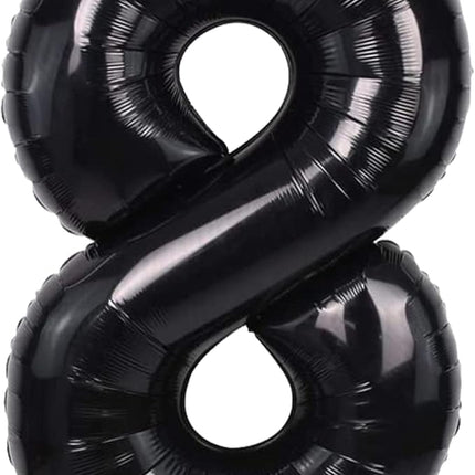 Smlpuame 40 inch Number Balloon 0-9 Black Large Number 8 Balloons,Digital Balloons for Birthday Party Celebration Decorations Supplies, Helium Foil Number Balloons for Wedding Anniversary