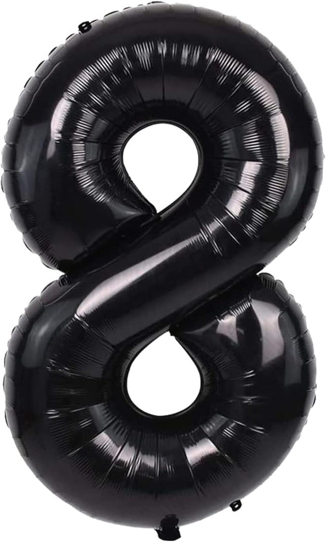 Smlpuame 40 inch Number Balloon 0-9 Black Large Number 8 Balloons,Digital Balloons for Birthday Party Celebration Decorations Supplies, Helium Foil Number Balloons for Wedding Anniversary