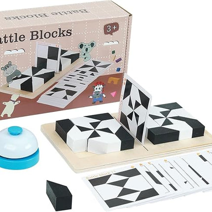 Brain Teaser Puzzles, Wooden Blocks Logic Game with 80 Challenges for Kids, Teens & Adults - IQ Test Mind Puzzle Toys, Perfect Birthday Gifts & Stocking Stuffers for Boys & Girls