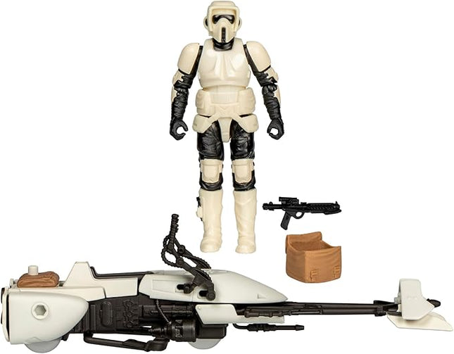 STAR WARS Epic World of Action Scout Trooper & Speeder Bike, 4-Inch Action Figure & Vehicle, Toys for 4 Year Old Boys and Girls & Up