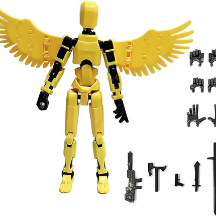 WEAREWE 13 Action Figures Se13 Action Figure with Wing Multi-Jointed Movable Toy for Kids(DIY Wing-Yellow)