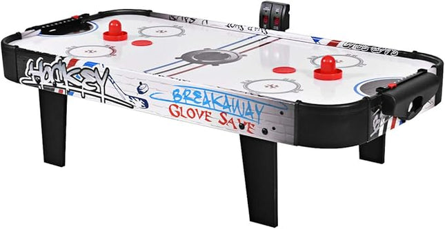 Goplus Air Hockey Table, 42 Inch Tabletop Air Hockey Game with LED Scoreboard, 2 Pucks, 2 Pushers, Powerful Motor, Indoor Arcade Table Gaming Set for Kids Gift