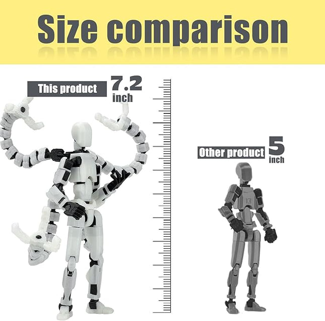 Already Assembled T13 Action Figure Accessories,T13 Multi-Jointed Movable,for Collectors Desktop Decorations t-13 Movability 3D Printed Toys (Blue Noctilucent Blue, 7.2 Inch)