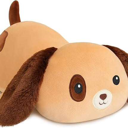 SQEQE Weighted Dog Plush, Weighted Dog Stuffed Animal, Cute Larbrador Plushies Soft Pillow Toy Gift for Kids Adults Brown 9.8 Inch, 0.8 Lbs