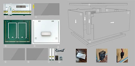 1:24 Scale Die-Cast Car Garage Display Case with Transparent Acrylic Cover and LED Lighting for 3 Parking Spaces (2A)