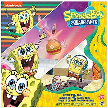 Spongebob Squarepants - 3 in 1 Jigsaw Puzzles for Kids. Great Birthday & Educational Gifts for Boys and Girls. Colorful Pieces Fit Together Perfectly. Great Preschool Aged Learning Gift.