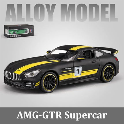 1/24 Benz AMG GTR Model Car Alloy Diecast Pull Back Vehicle Cars with Lights AMG GTR Toy Car Great Gift for Boys & Girls