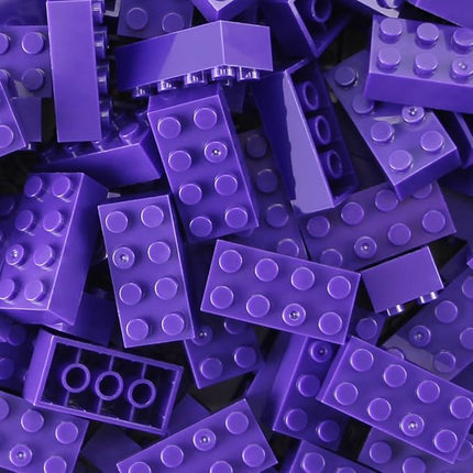Feleph 100pcs 2x4 Bricks Dark Purple Pieces Parts Classic Building kit Creative Play Set Basic Blocks Toy Accessories Compatible with 3001 Major Brands