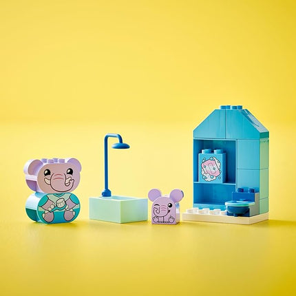 LEGO DUPLO My First Daily Routines: Bath Time Playset, Toddler Learning Toy for Kids Ages 18 Months Plus, Includes 2 Elephant Toys, Helps Preschoolers Role-Play Potty Training, STEM Toy, 10413