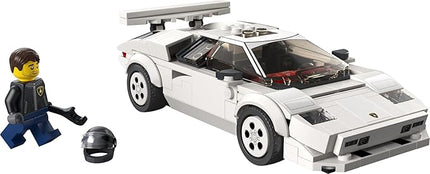 Lego Speed Champions Lamborghini Countach 76908, Race Car Toy Model Replica, Collectible Building Set with Racing Driver Minifigure