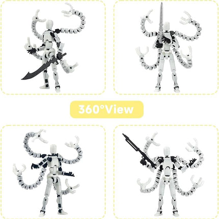 Already Assembled T13 Action Figure Accessories,T13 Multi-Jointed Movable,for Collectors Desktop Decorations t-13 Movability 3D Printed Toys (Blue Noctilucent Blue, 7.2 Inch)