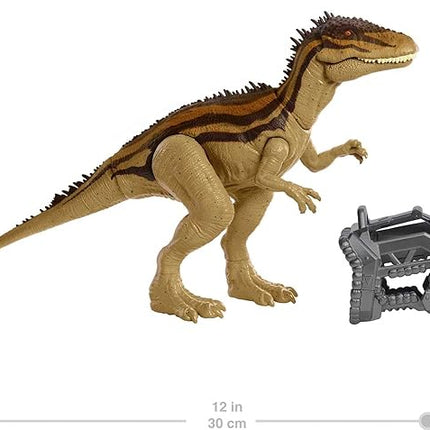 Mattel Jurassic World Mega Destroyers Dinosaur Action Figure, Carcharodontosaurus Brown Dino Toy with Attack Motion & Breakaway Accessory