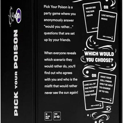 Pick Your Poison Party Game - The “What Would You Rather Do?” Family Card Game - for Kids, Tweens, Teens, College Students, Adults and Families, at Fun Parties and Board Games Night with Your Group