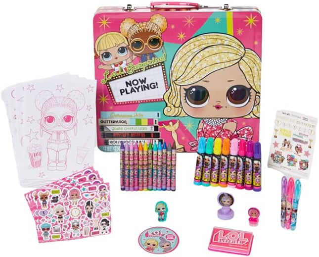 LOL Surprise Deluxe Activity Set for Kids with Carrying Tin, Coloring Sheets, Tattoos, Stickers, & Art Supplies, 200+ Pieces