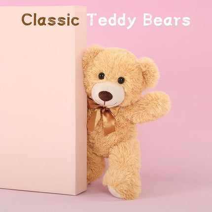 MaoGoLan 7Pcs Bulk Teddy Bears Stuffed Animals Baby Shower, Soft Small Stuffed Bears in Bulk, 13.5" Cuddly Mini Teddy Bears Centerpiece,Wedding,Party,Engagement