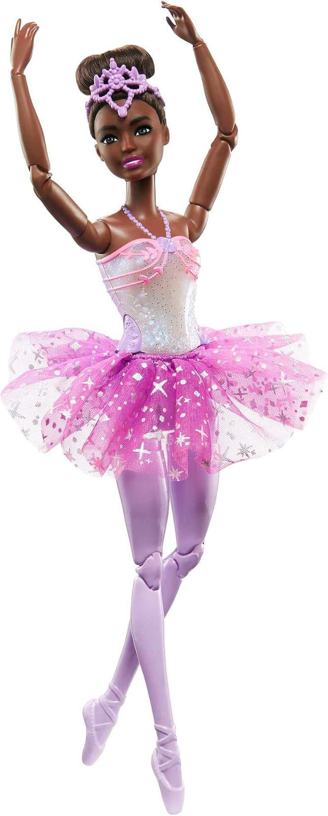 Barbie Dreamtopia Twinkle Lights Ballerina Doll with Brunette Hair & Light-Up Feature Wearing Removable Headband & Purple Tutu