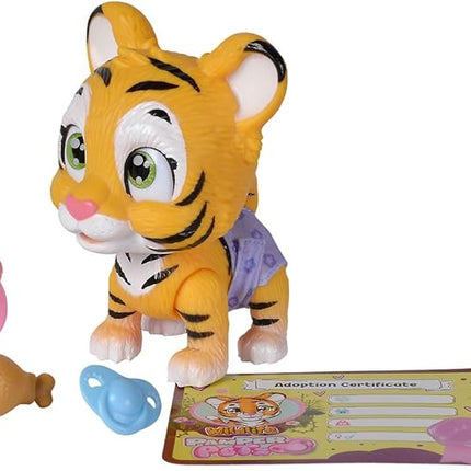 Simba Pamper Petz Tiger, Interactive Plush Toy, Stuffed Animal, Magic Paw, Drinking & Wetting Function, 15cm, 3+ Years