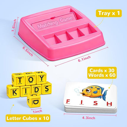 Educational Toys for 3-5 Year Old Girls Gifts, Matching Letter Game Preschool ABC Learning Toys for Kids Ages 4-8 Years, Christmas Birthday Gifts for Toddler Toys Age 2-4