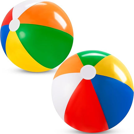 JOYIN 2-Pack 20" Beach Balls - Pool Toys Large Inflatable Beach Ball Swimming Pool Water Games, Classic Rainbow Color Beachball Luau Birthday Decorations Party Supplies Party Favors Gifts