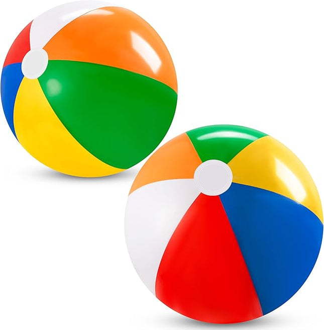 JOYIN 4-Pack 20" Beach Balls - Large Rainbow Beach Ball Inflatable Pool Toys for Party Supplies Decorations, Adults Kids Birthday Luau Summer Beach Water Games Beachball Party Favors
