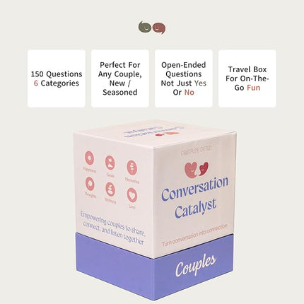 Gratitude Gifted Conversation Catalyst Couples - 150 Questions to Deepen Connection –Fun Relationship Building Activity for Partners, Romantic Date Night Ideas, Unique Couples Gift