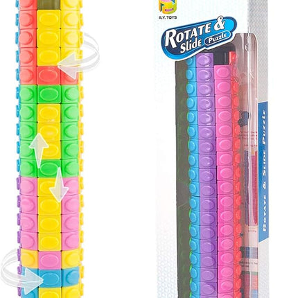 R.Y.TOYS Rotate and Slide Puzzle-Design Patent,Fidget Toys(Restore Order/Create Patterns)8 Colors,20 Layers-Detach Piece for Quick Play,Brain Teaser,Sensory Toys,Birthday Gifts,Easter Basket Stuffers