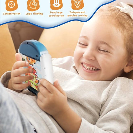 16-Piece Rotating Puzzles for Kids 4-6, Toddlers Puzzles 2-4, Road Trip, Airplane Activities Game, Travel Toys - Brain Teaser, Fine Motor Skills - Birthday Gifts Boys Girls - Dinosaur