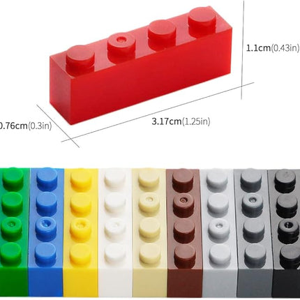 Feleph 360 Pieces 1x4 Bricks Classic Parts Building Creative Play Blocks Set Toy Compatible with 3010 3066 Major Brick Brands (Multicolored)