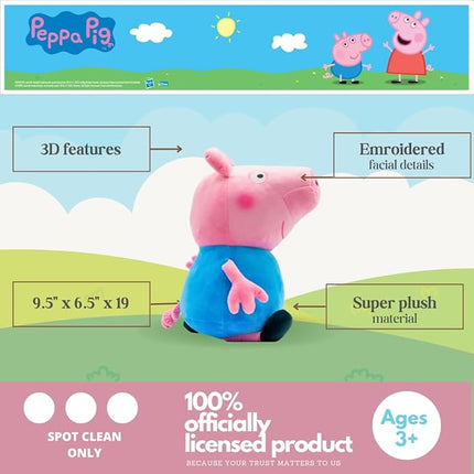 Franco Peppa Pig George Bedding Super Soft Plush Cuddle Pillow Buddy, (Officially Licensed Product)