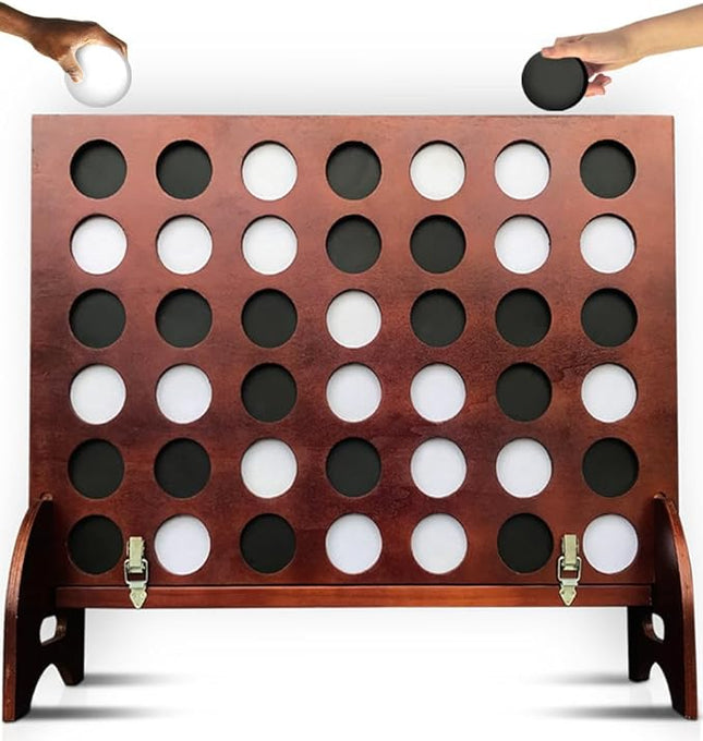 SWOOC Games - Giant Four in a Row (All Weather) With Carrying Case & 60% Quieter Design - Connect 4 for Outdoor, Yard, and Backyard - Kids and Adults