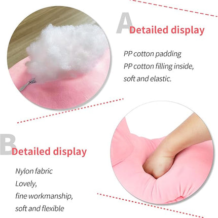 AFAN Long Cat Plush Cute Cat Body Pillows Kawaii Stuffed Animals Plushies Soft Cuddly Cotton Plush Toys Room Decor Gifts for Kids Girls Boys Adults (Pink, 19.6 Inch)