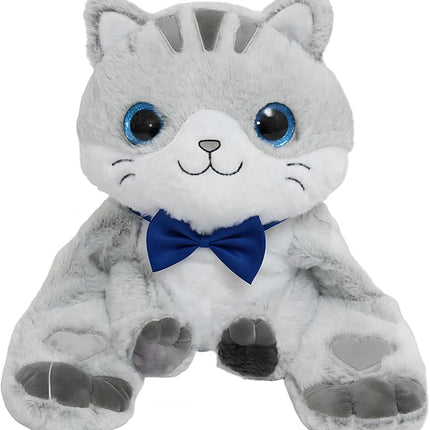 Weighted Stuffed Animal - Grey Cat 4.5 lbs, Ideal for Sensory Needs, Austism & Anxiety | Comfort & Relaxation for Both Kids and Adults