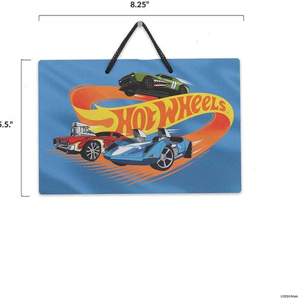 Mattel Hot Wheels Action Race Track Hanging Metal Sign - Fun Hot Wheels Wall Decor for Kids' Bedroom or Play Room