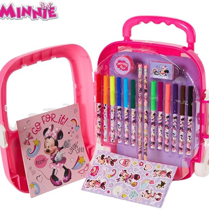 Innovative Designs Disney Minnie Mouse Color and Roll Activity Set with Carrying Case, Stickers, & Art Supplies