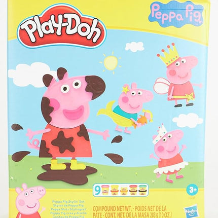 Play-Doh Peppa Pig Stylin' Set, Peppa Pig Playset with 9 Cans and 11 Tools, Peppa Pig Toys for 3 Year Old Girls and Boys and Up