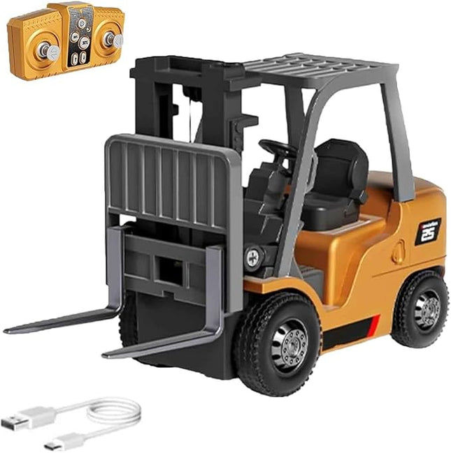 Microcrew Mini Rc Construction Series – Pocket Dump Truck, Excavator & Forklift Set, 1/64 Small 2.4ghz Remote Control Alloy Car Pocket Construction Vehicles Birthday Gifts for Boys and Girls