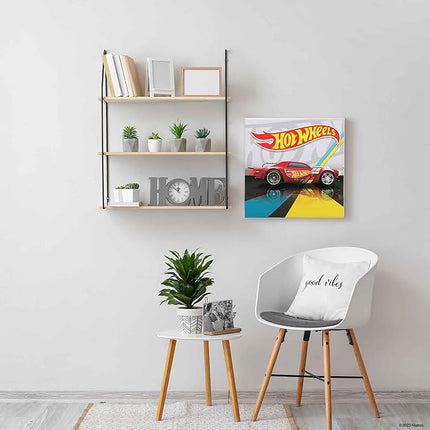 Mattel Hot Wheels Red Car Gallery Wrapped Canvas Wall Decor - Colorful Hot Wheels Wall Art for Kids' Bedroom or Play Room