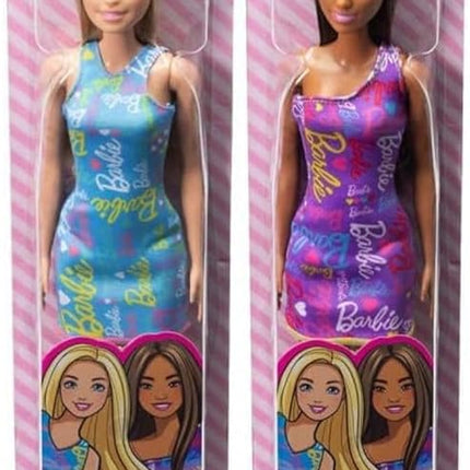 Barbie Fashion Dolls, Logo Print Dress, Bundle of 2