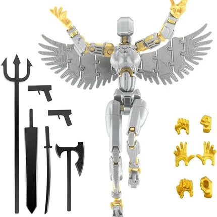 5Pack Titan 13 Action Figure Assembled, T13 Action Figure Set, Dummy 13 Action Figures, Nova 13 Robot Toy, Lucky 13 Figure 3D Printed Multi-Jointed Movable, Birthday Gift Toy for Kids Boy