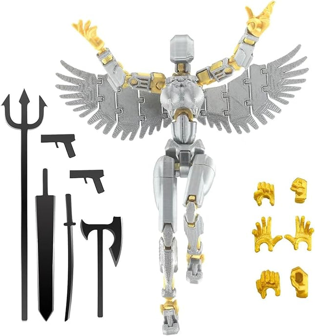 5Pack Titan 13 Action Figure Assembled, T13 Action Figure Set, Dummy 13 Action Figures, Nova 13 Robot Toy, Lucky 13 Figure 3D Printed Multi-Jointed Movable, Birthday Gift Toy for Kids Boy